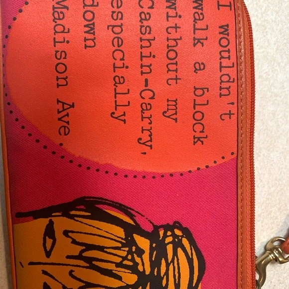 Coach Graphic Pink and Orange Wristlet - Picture 8 of 9